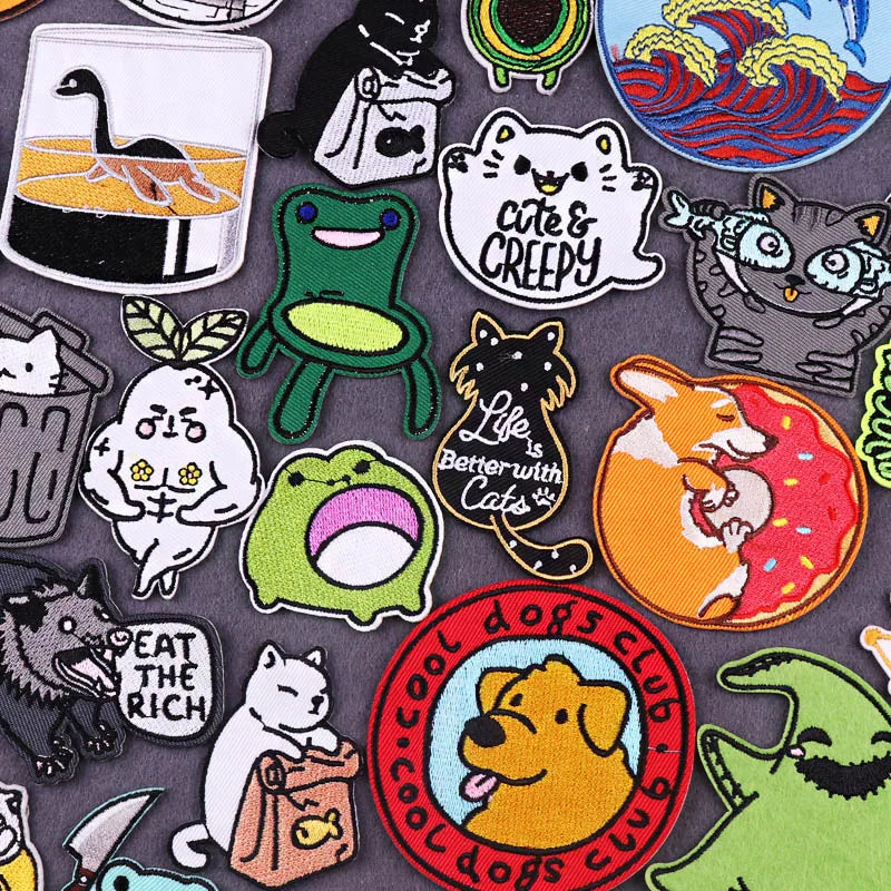 Cute Cartoon Animal Embroidery Iron on Patches Wholesale Custom Factory Price Patch for Clothes Jeans