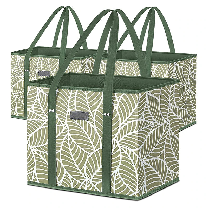 Custom Durable Foldable Shopping Tote Storage Bag Large Capacity Reusable Grocery Gift Promotional Box Bags