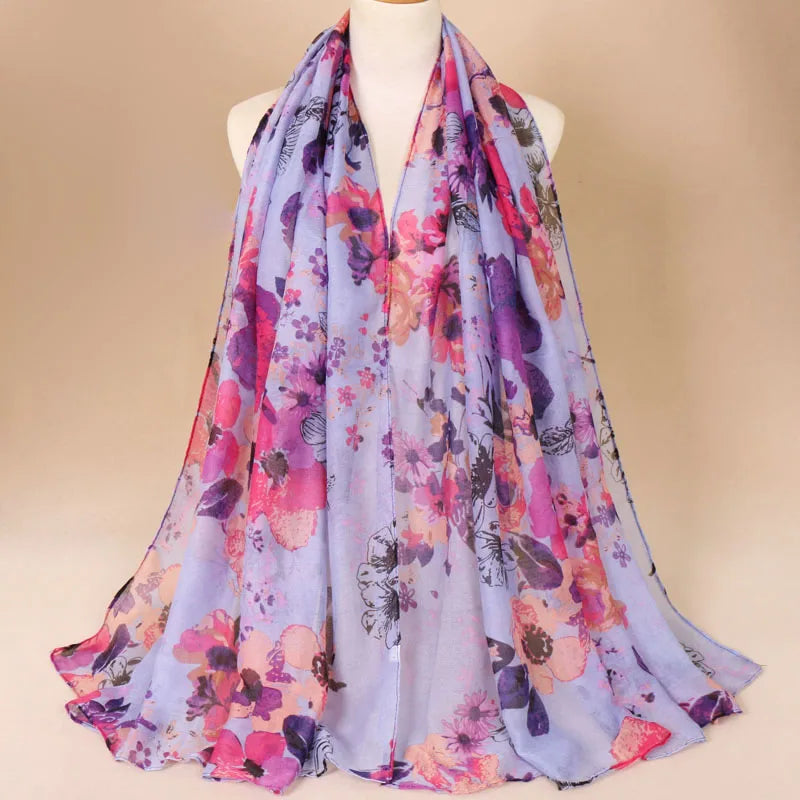 Malaysia Custom Printed Viscose Scarf Hijab Instant Wholesale Cotton Printed Hijab Muslim Women Hijabs
