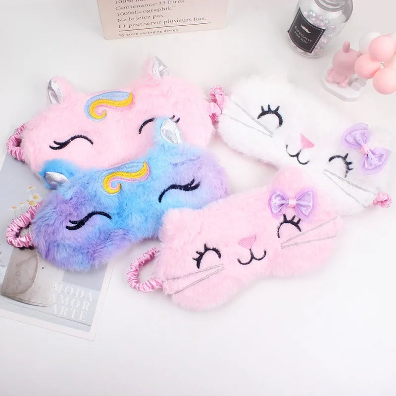 Hot Sale Products Luxury Custom Plush Comfort Face Cartoon Travel Eye Mask Cute Eye Mask