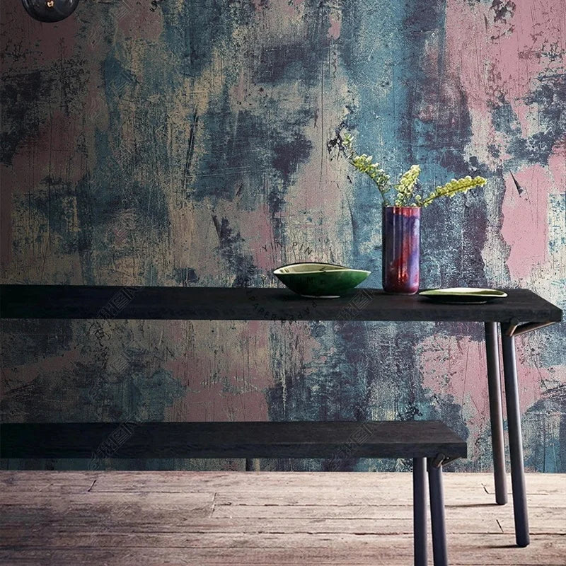 Pink Blue Modern Stripes & Plaid Adhesive Wall 3D Waterproof Moisture-Proof Wallpaper Mural for Living Room