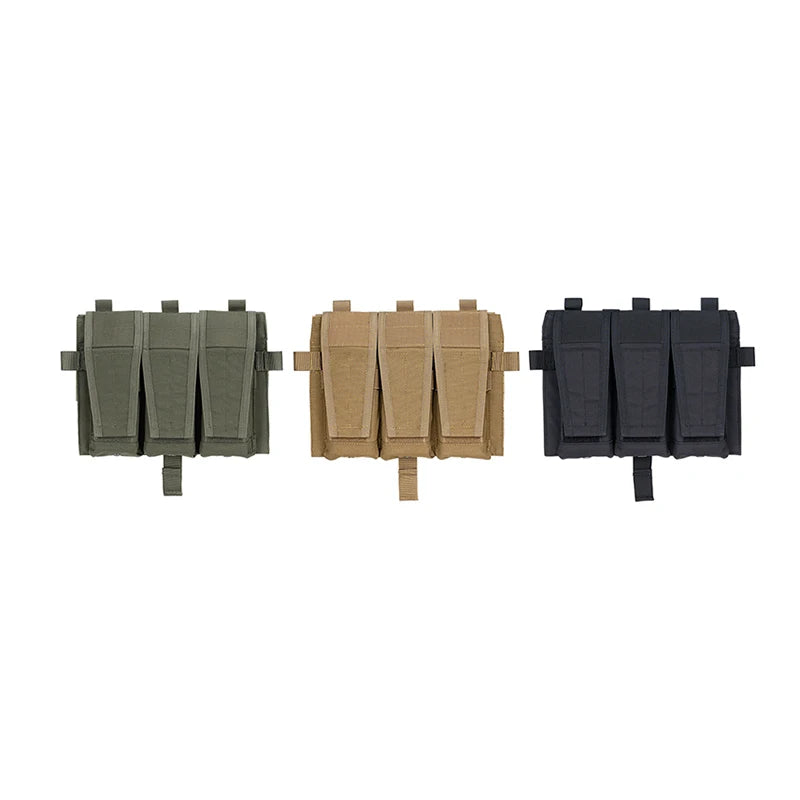 IDOGEAR Triple Mag Pouch Detachable 500D Nylon MolleTactical Front Flap Magazine Pouch for for  5.56mmMags