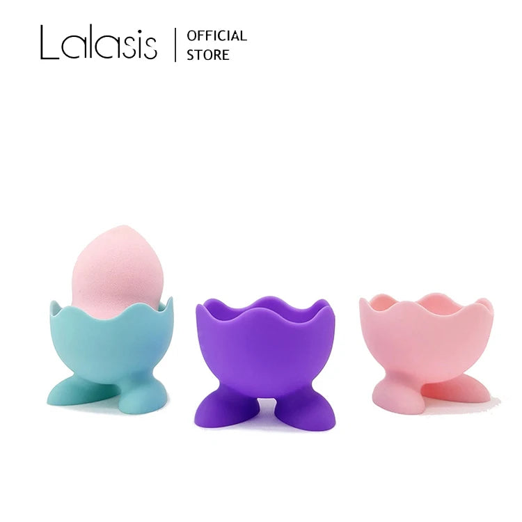 Lalasis Custom Color Washable Travel Cosmetics Sponge Storage Box Drying Rack Silicone Makeup Sponge Holder Beauty Make up ca
