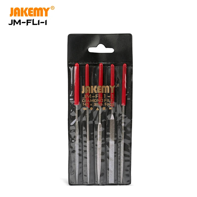 For JM-FL1-1 Professional Hand Tool Rasp Plastic Handle Diamond File Stainless Steel Jeweler Carving Craft DIY Tool Set