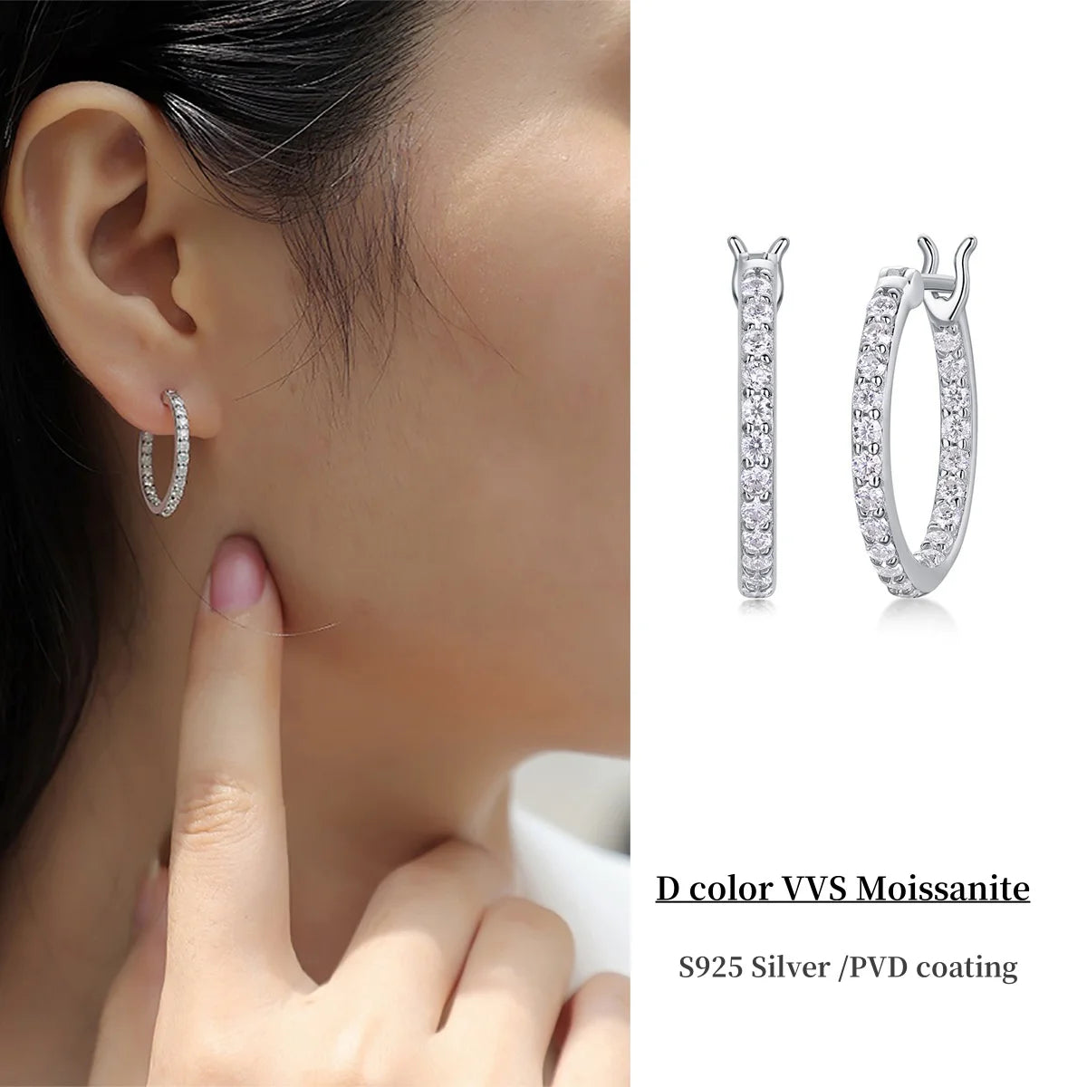 Factory Direct 5925 Silver Lab Diamond Earrings Jewellery Western Girls Moissanite Cluster Earring Mossanite Earrings