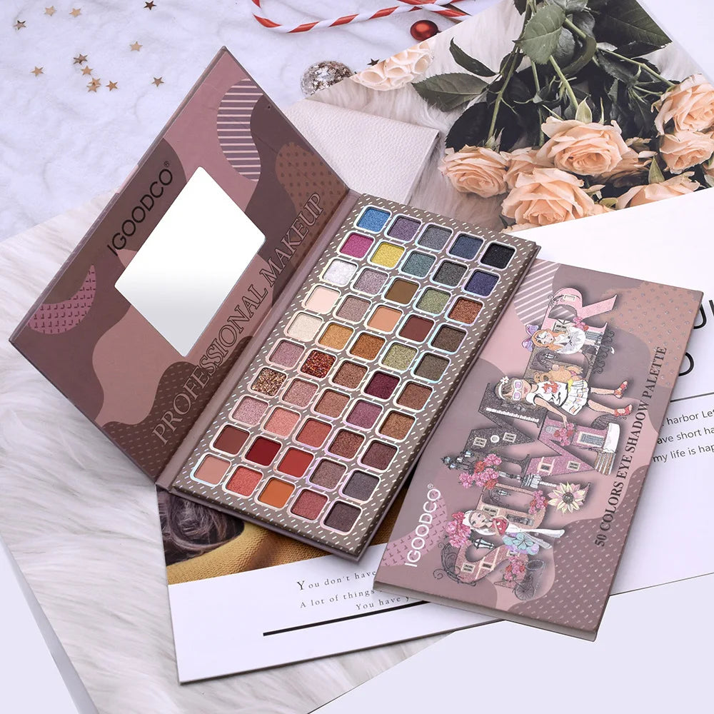 50 Color Blusher Eyeshadow Factory Direct Pressed Glitter Children Stage Makeup OEM ODM Waterproof Natural Matte Cosmetics