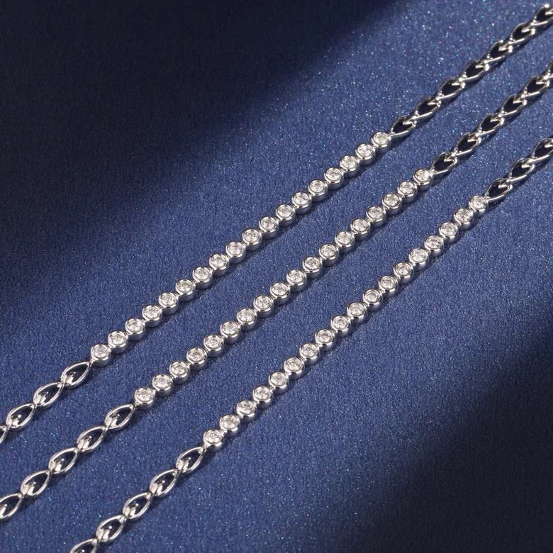 In Stock Natural Diamond Bracelet Diamond Illusion Setting GH VVS 0.45CTW AU750 18k White Solid Gold Natural Diamond Bracelet