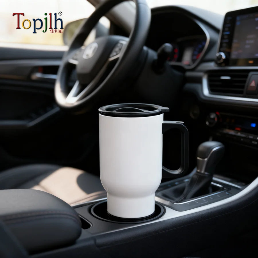 Topjlh 15oz 304 Stainless Steel Car Mug Double Wall Vacuum Insulated Travel Coffee Mug Wholesale Custom Logo