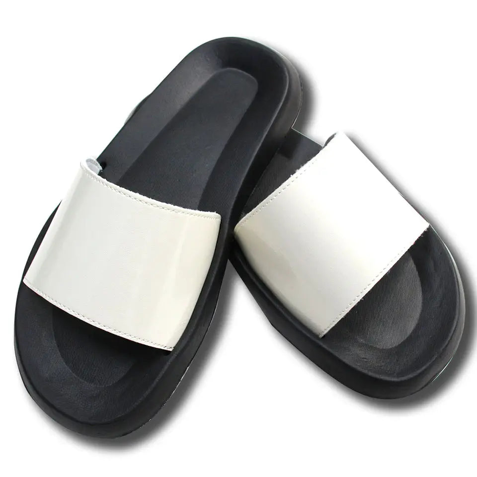 Fashion PU Leather Sublimation Slippers Custom Shoes Slides Slippers Sandals Blanks Flip Flop