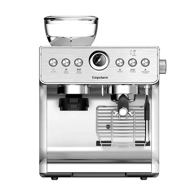 Semi-Automatic Stainless Steel Electric Coffee Machine 20 Bars Pressure Hot Water System Temperature Control Brew System RV