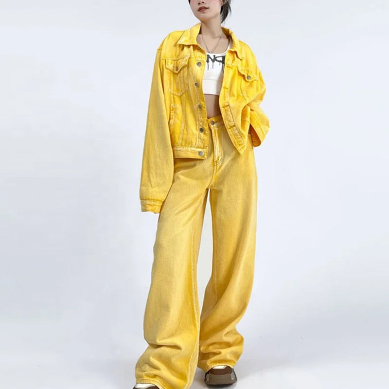 Customized Women's Denim Sets Two Piece Jean Sets for Women 2 Piece Jeans Sets Pants
