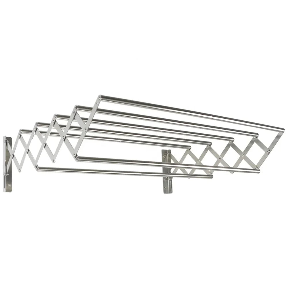Stainless Steel Foldable Detachable Five-Tier Wall Mounted Bathroom Clothing Organizer Racks