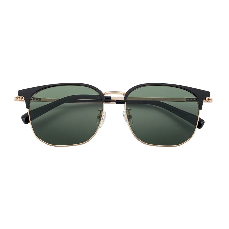 Wholesale High Quality Titanium Polarized Sunglasses for Men Premium Square Frame in Gold & Silver Colors