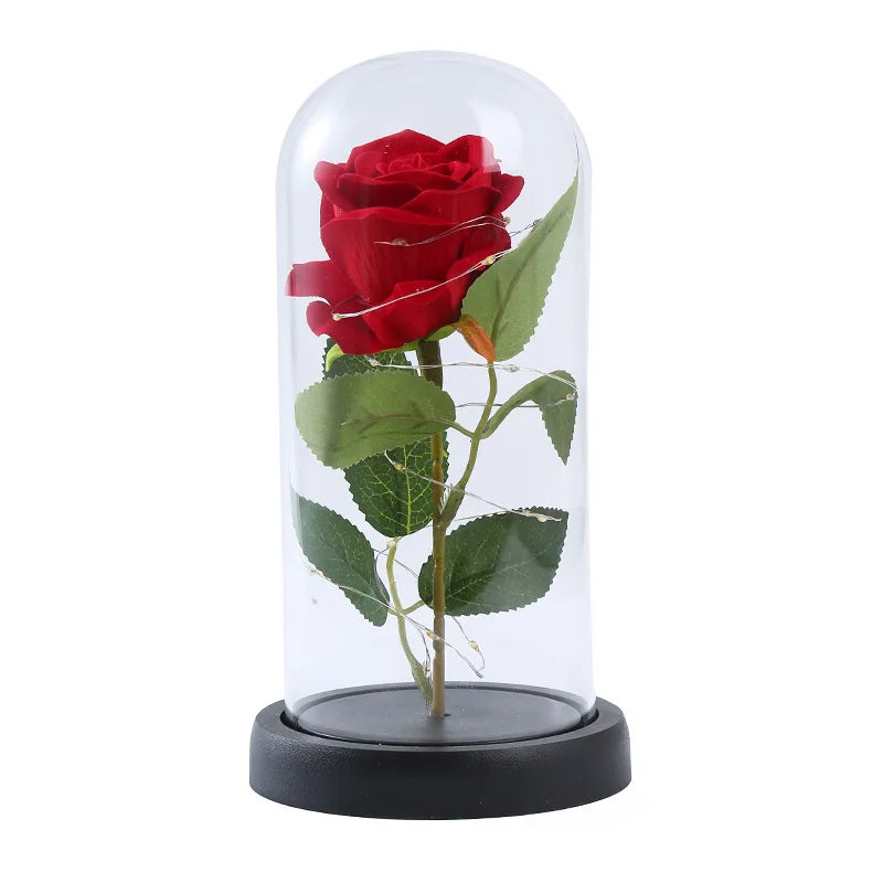 Wholesale Enchanted Rose LED Light in Glass Dome Beauty and the Beast Rose for Valentine's Day Gift
