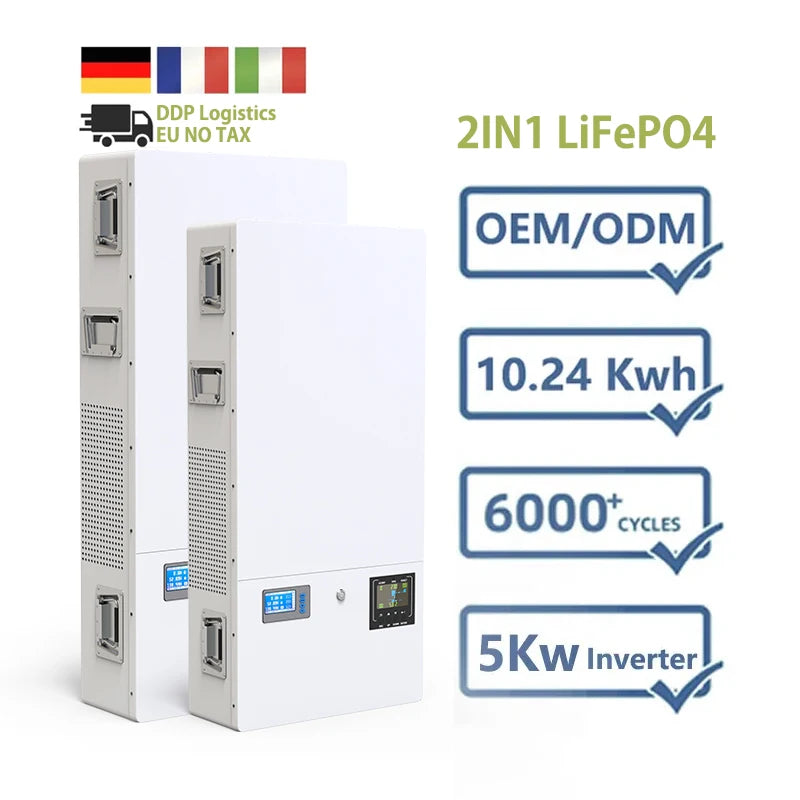 6000 Cycles Powerwall DE 10Kw Energy Storage Battery LiFePO4 Solar Home Powerwall Battery 48V 200Ah 10Kwh Powerwall