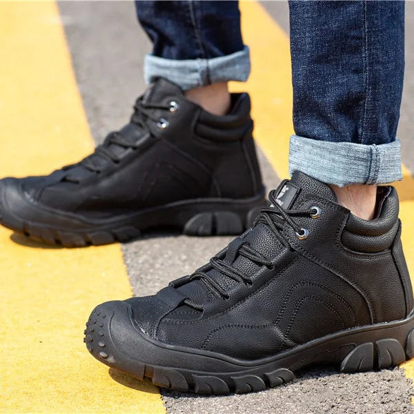 JIANKUN Industrial Safety Boots for Men Steel Toe Safety Working Shoes Style Anti-Impact Protected  for Construction Mining S
