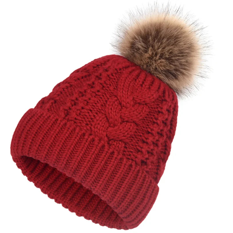 Wholesale Acrylic Digital Printing Letter Pattern Eco-friendly Unisex Winter Hats Pompom Appliques Customized Color Beanie