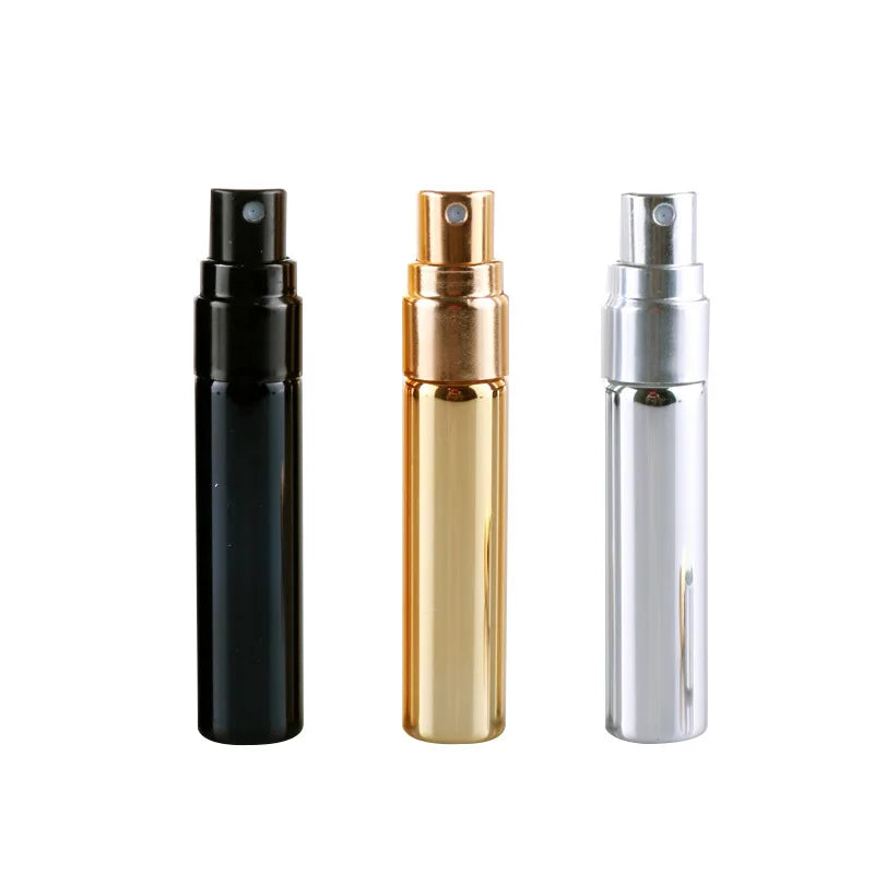 MUB Customize logo 5ml Mini Electroplated UV Empty Glass Perfume Dispenser Spray Bottle with Half Cap