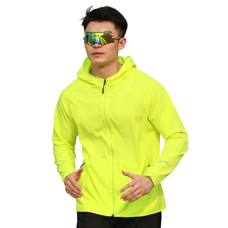 Men Custom Lightweight Full Zip Summer Sport Windbreaker Waterproof Hoodie Jacket Outdoor Running Jacket Coat