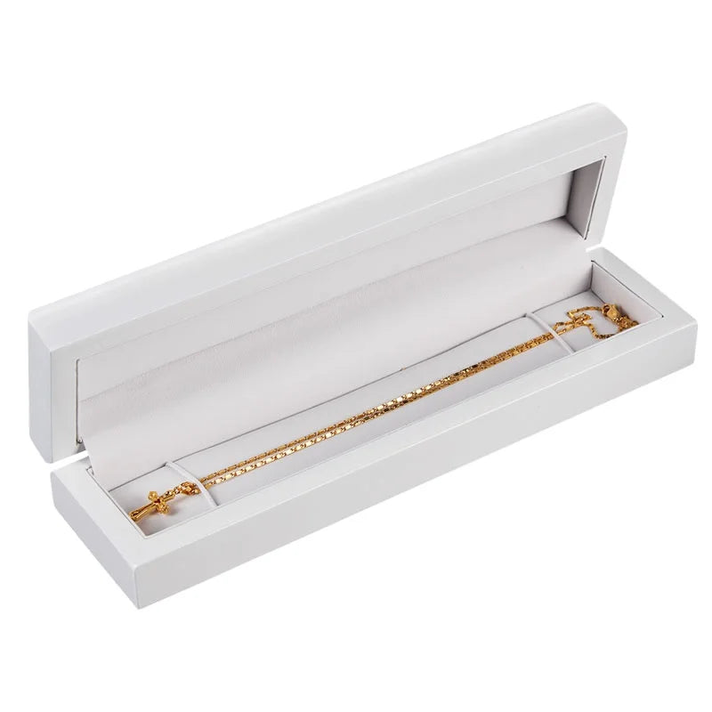 Special Offer Custom Mdf Wooden Jewelry Holder Boxes Bracelet Gift Box White Glossy Lacquer Jewel Case Packaging