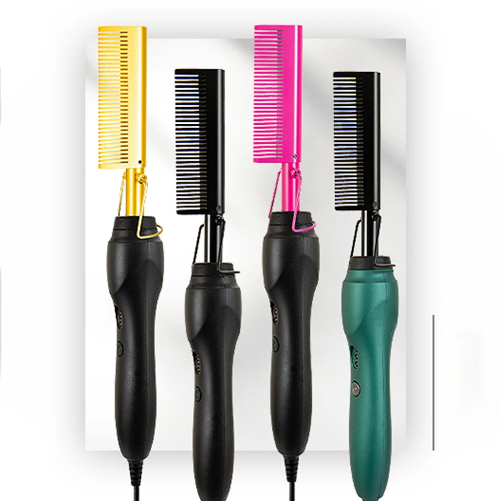 Leeons Electric Pressing Comb 360 Degree Cord High Heat Professional Electric Hair Straightener Hot Comb