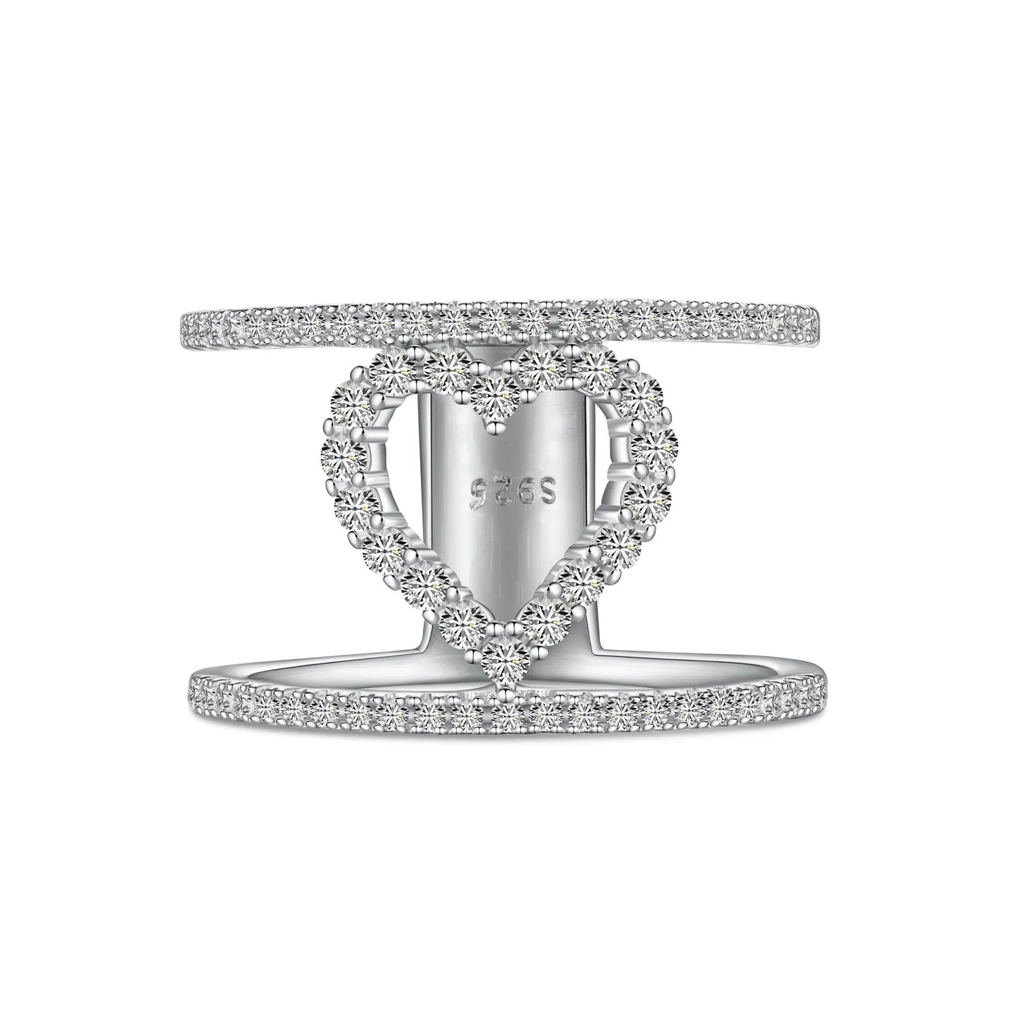 Dylam Personalized Dainty Solid Sterling Silver Hypoallergenic Non Tarnish Double Layer Heart Shape Hallow Out Fine Jewelry R