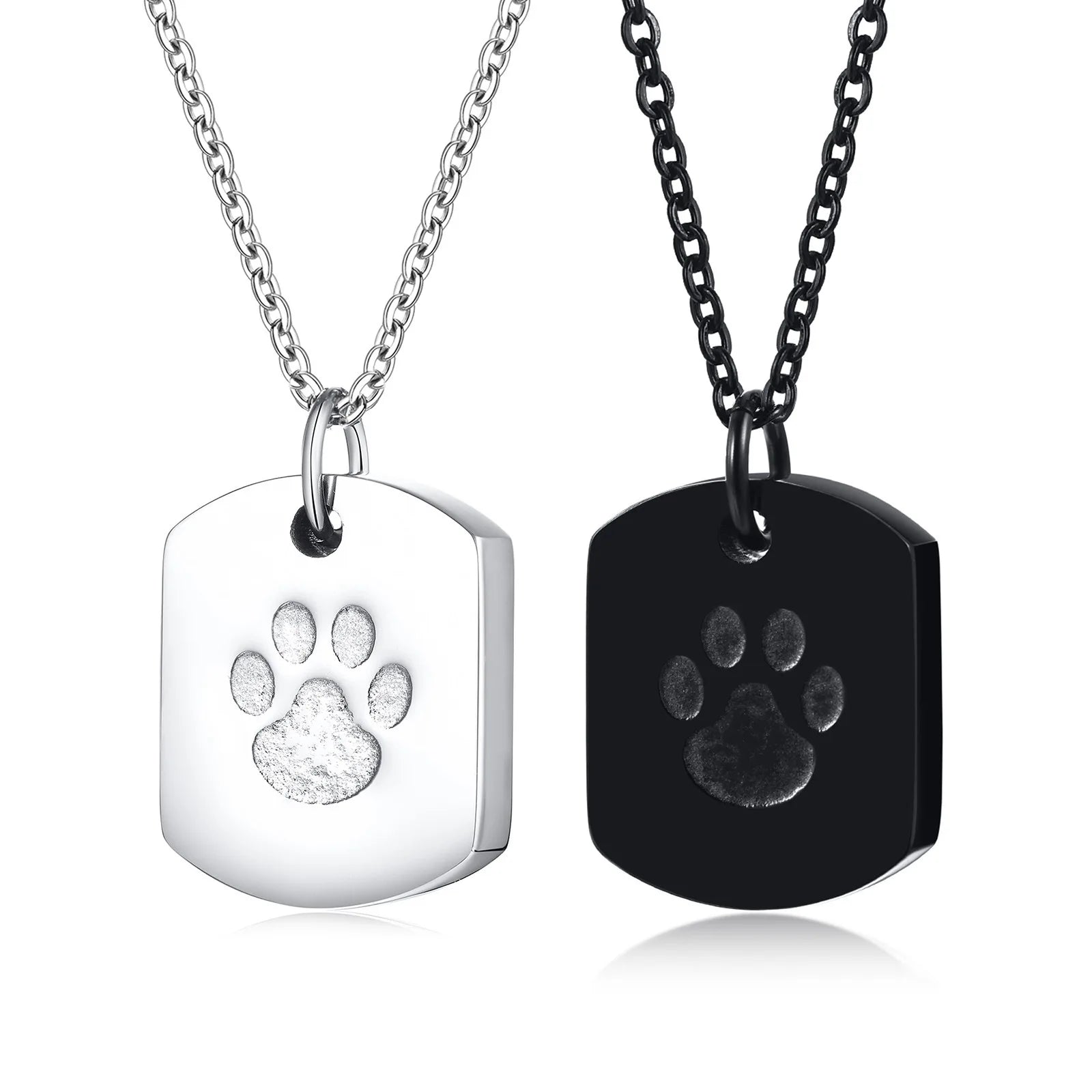 New Stainless Steel Dog Paw Print Memorial Ash Necklace Keepsake Pendant Cat Dog Ashes Cremation Jewelry