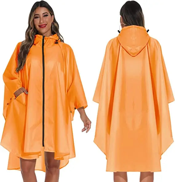 Woqi Single Person Raincoat for Adults Colorful Plastic Poncho Universal Rainwear for Camping & Hiking Made of Pvc
