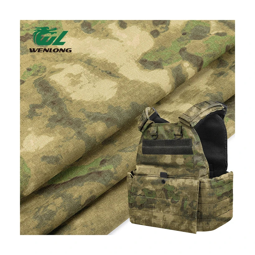 530D 100% Nylon A-TACS-FG Tear-Resistant Water Resistant Camouflage Cordura Fabric for Tactical