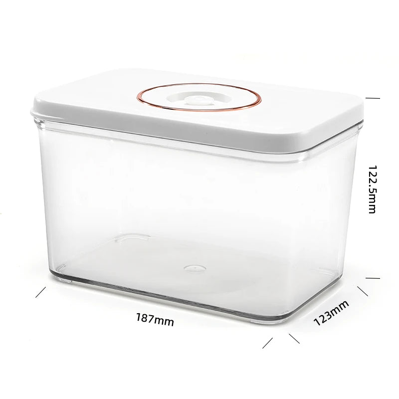 QH-FG1800 1800ml Square Vacuum Food Storage Container Airtight Glass Vacuum Canister with Lid for Kitchen Fresh-keeping
