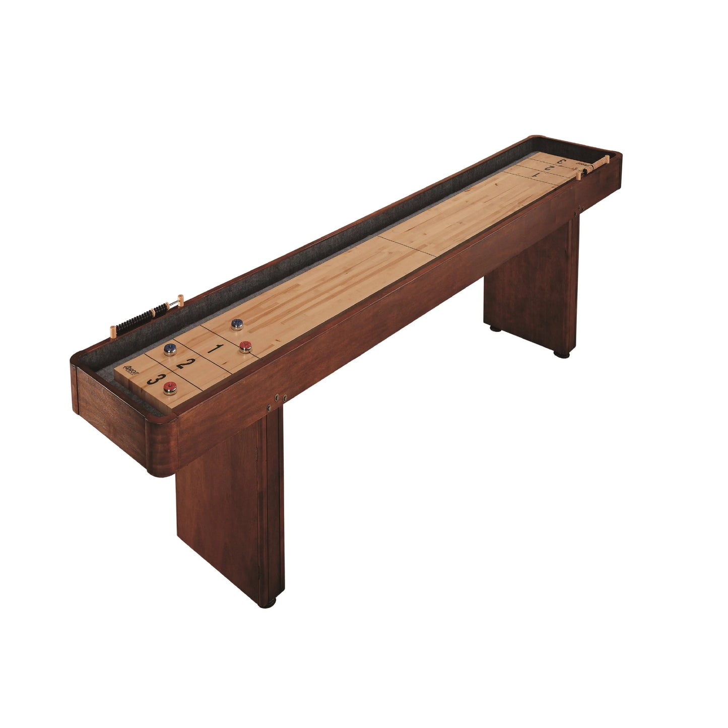 PINJIAN Wholesale New 9' Solid Wood Shuffleboard Table With Bowling for Shuffleboard Game