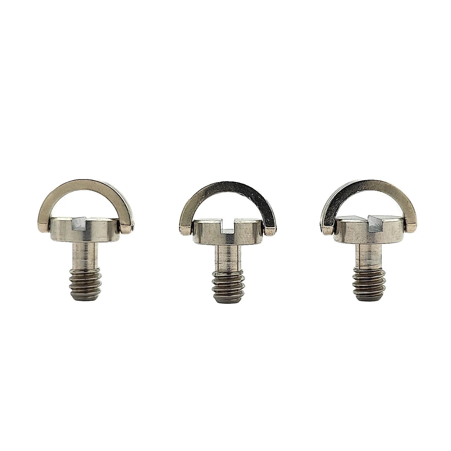 1/4 3/8 Titanium Knurled Head Thumb Screw with D Ring Slotted Quick Release for Tripod Camera