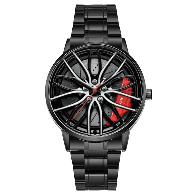 Men's European and American Non Mechanical Fashionable Sports Men's Steel Strap Wristwatch Quartz Watch