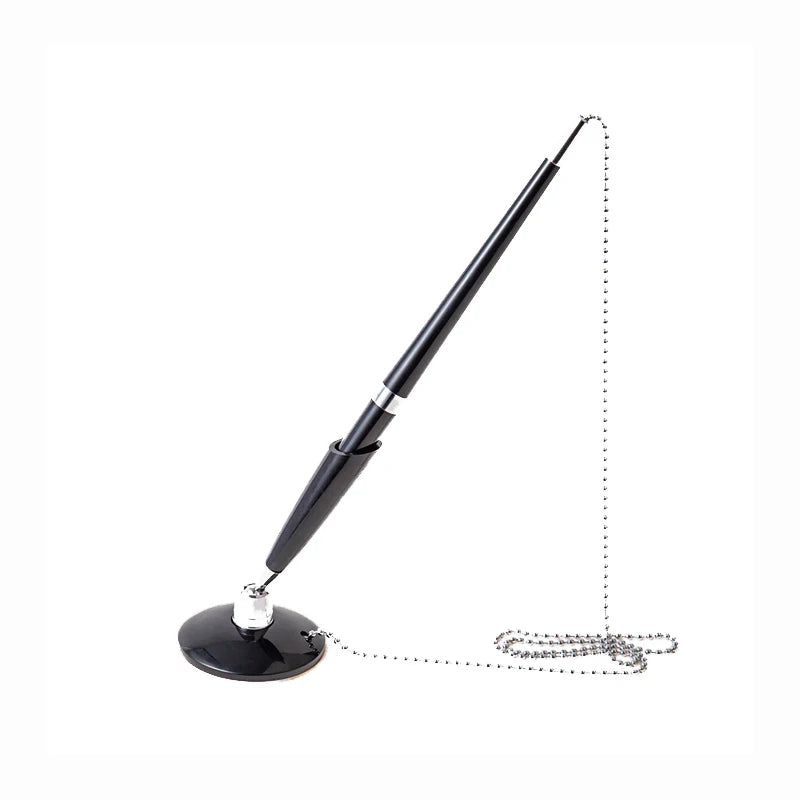 Promotional Gift Custom Creative Fixed Base Chain Signature Table Ball Pens Rotating Ballpoint Pen