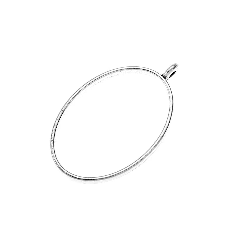 YuenZ 7Color Oval Charm Alloy Jewelry Accessories Rectangle Charm Hollow Glue Blank Pendant Tray Bezel 39*24mm B177
