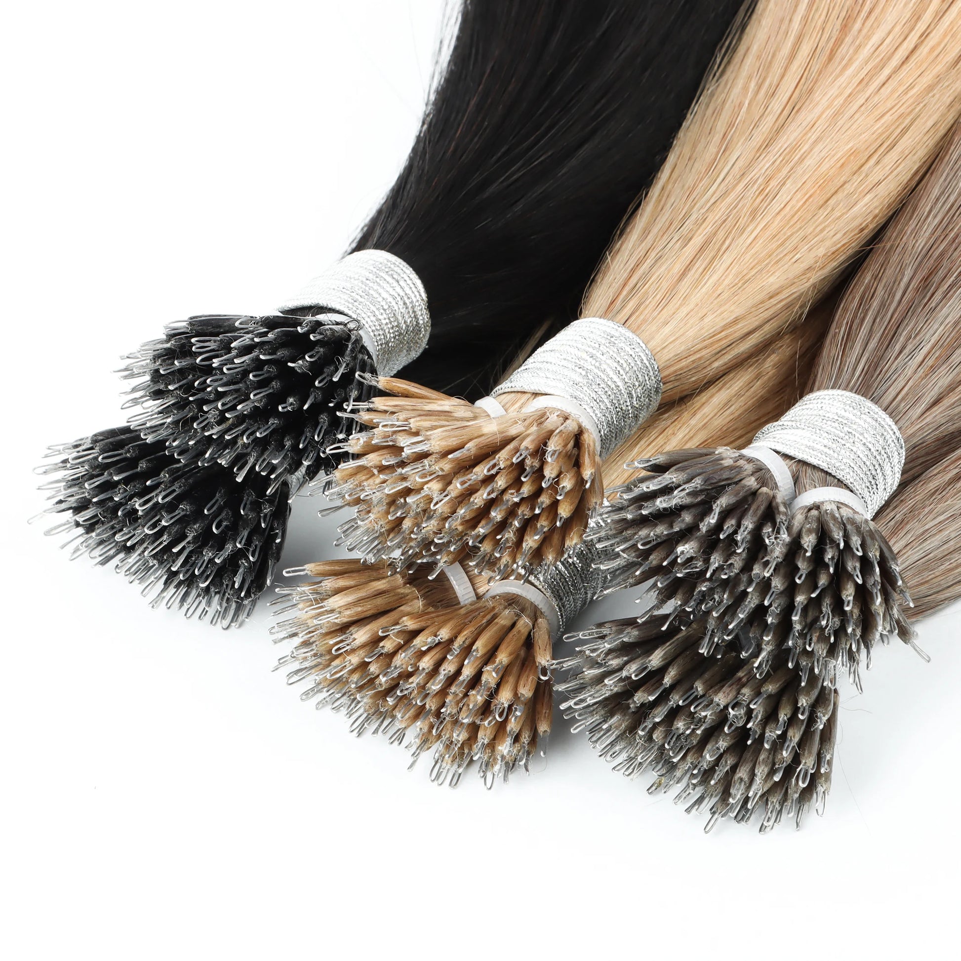 Wholesale Raw Cuticle Aligned Russian Hair Remy Virgin Double Drawn Nano Tip Human Hair 12A Grade Single Weft