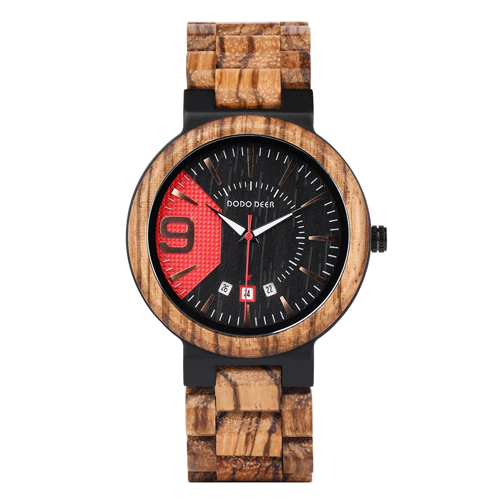 Wholesale Luxury Miyota Quartz Wood Wrist Watch Fashionable Antique Charm Sport Style Pointer Dial 10mm Low Price Wooden Watc