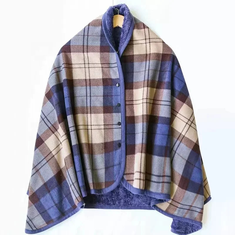 Wearable Throw Blanket Single Person Portable Student Classroom Shawl Blanket