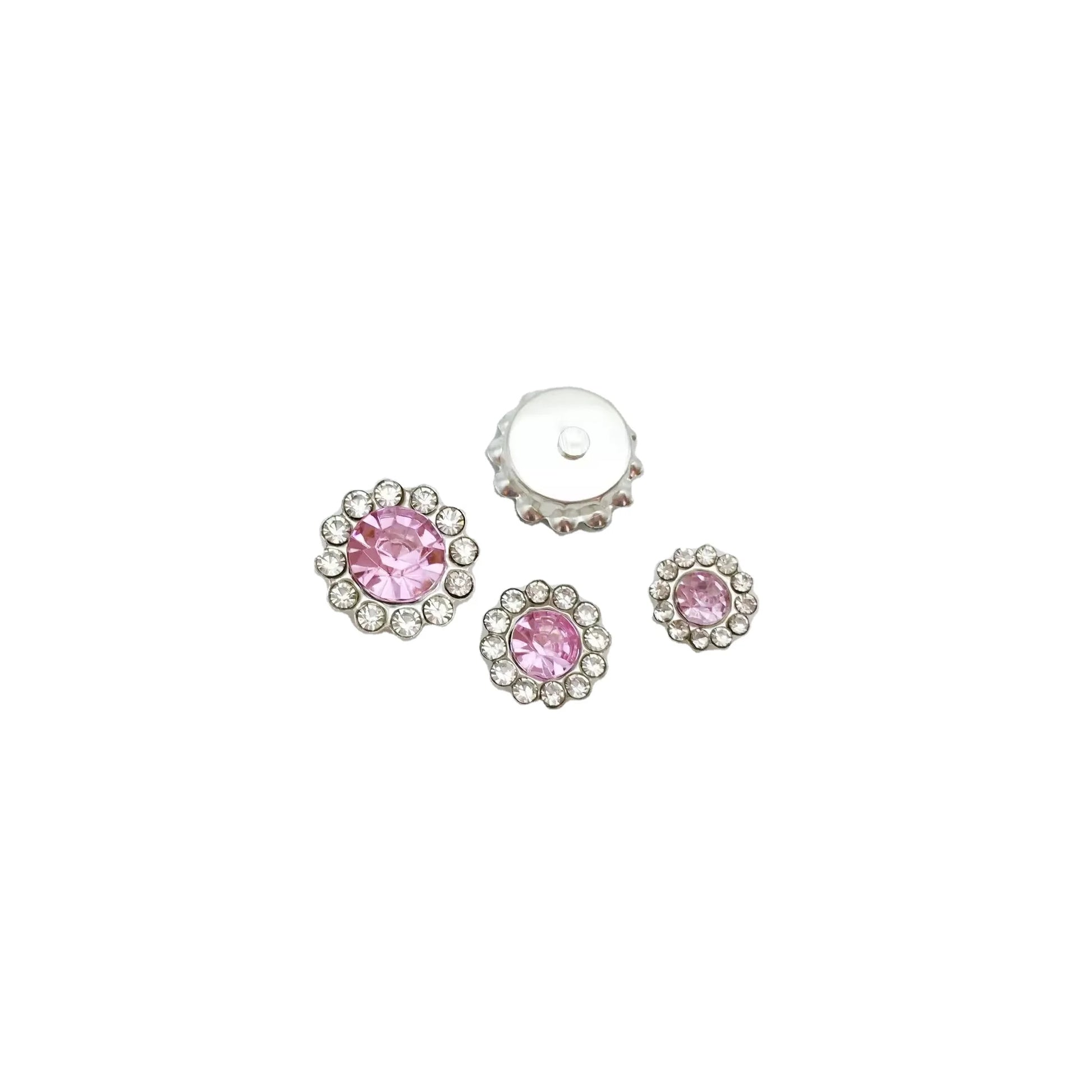 10mm Double Pearl & Sun Flower Tray Rhinestone Decorative Buckle Rhinestone-Dot Diamond DIY Wedding Dress Earrings Accessorie