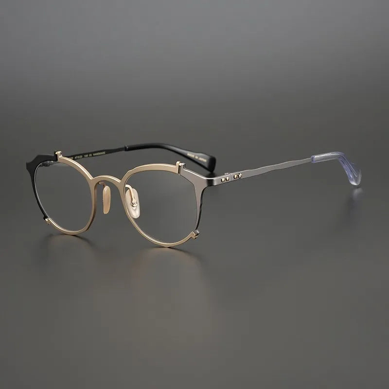 Shenzhen Factory Manufacturer of Irregular Titanium  Eyeglass Frames 0050 Irregular Shape Optical Frame Glasses Titanium Eyew