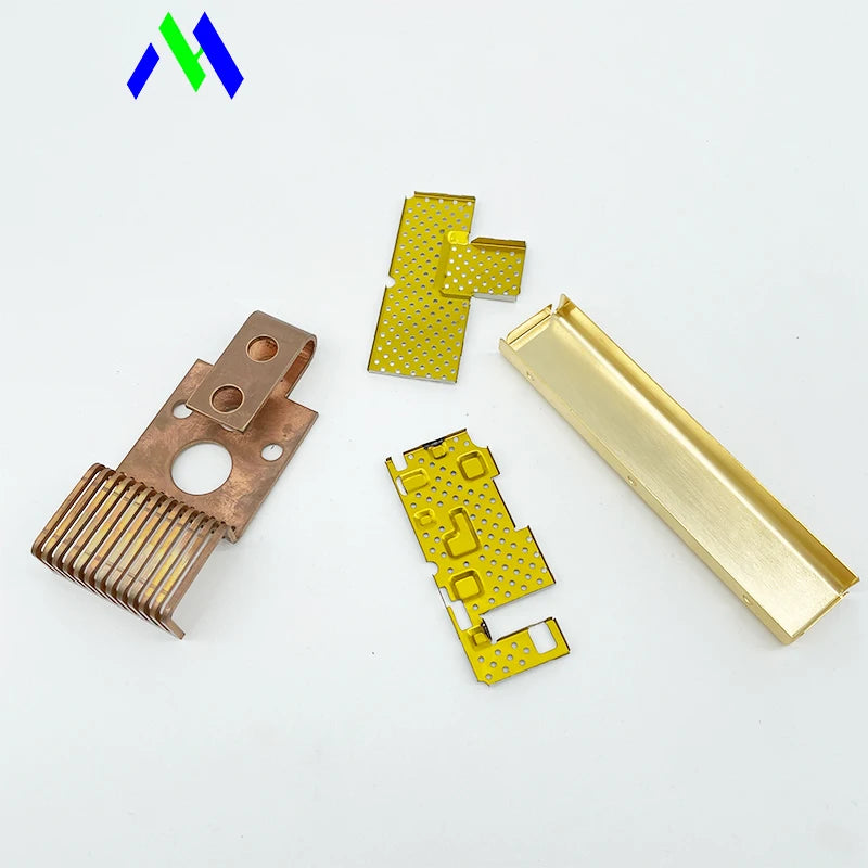 OEM Custom High Precision Copper Brass CNC Machining Heat Sink Terminal Block Electrical Equipment Gold Plated