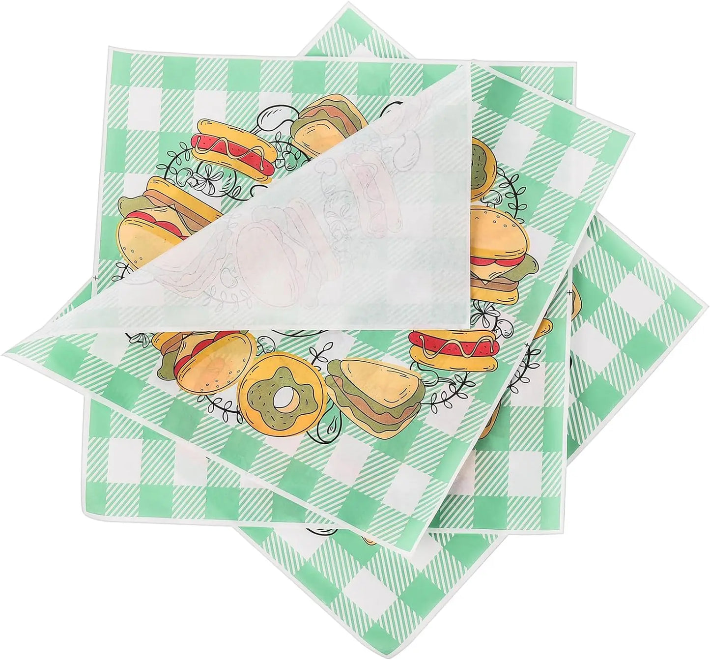 Deli Wrapping 12x12 Custom Logo Biodegradable Greaseproof Wax Paper Sheets Food Specialty Paper Virgin Wood Pulp Double Side