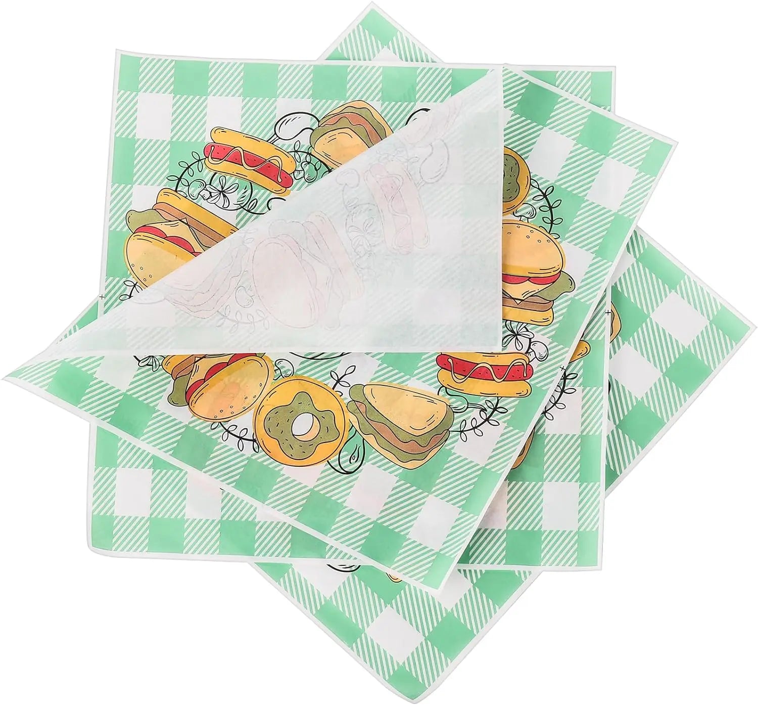 Deli Wrapping 12x12 Custom Logo Biodegradable Greaseproof Wax Paper Sheets Food Specialty Paper Virgin Wood Pulp Double Side