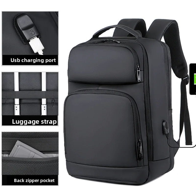 New Men Laptop Travel Backpack Waterproof Expandable Large Capacity Usb Charging for Professional Business Trip