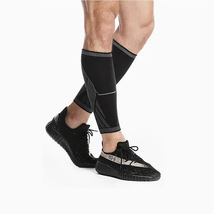 Sports Silicone Soccer Football Basketball Spandex Shin Protector Calf Compression Sleeve Support