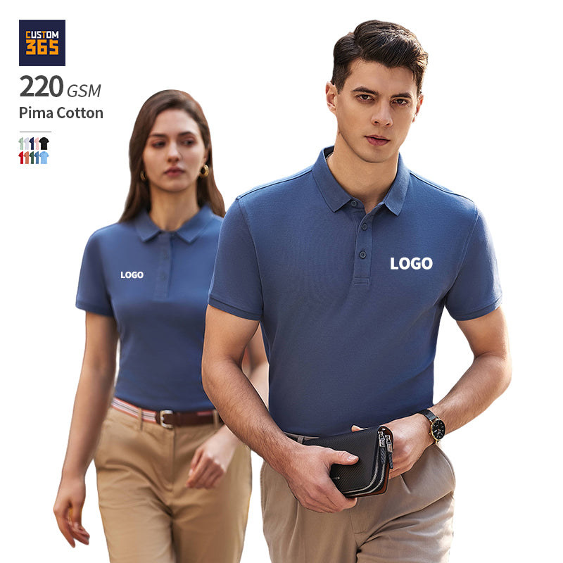 Pima Cotton 220 GSM Anti-Wrinkle Knitted Solid Color 72.3% Cotton 27.7% Polyester Mens for Shirts