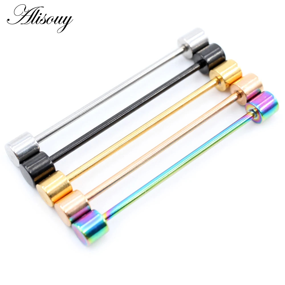 Wholesale 14G Stainless Steel 316 Industrial Barbell Scaffold Earrings Cylinder Ear Cartilage Helix Tragus Wedding Piercing