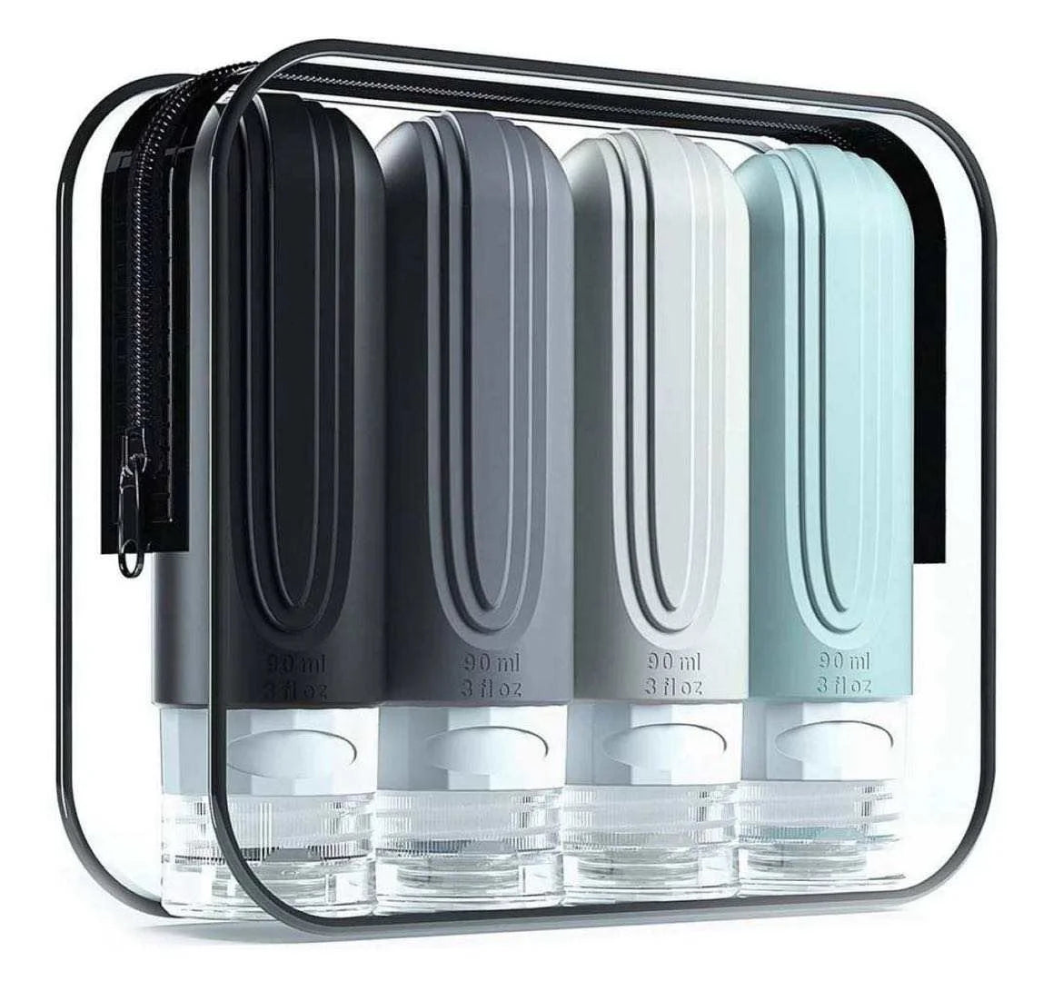90ml Silicone Cosmetic Bottles  Tsa Approved Leak Proof Travel Lotion Bottle Set Refill Silicone Travel Toiletries Bottle Kit