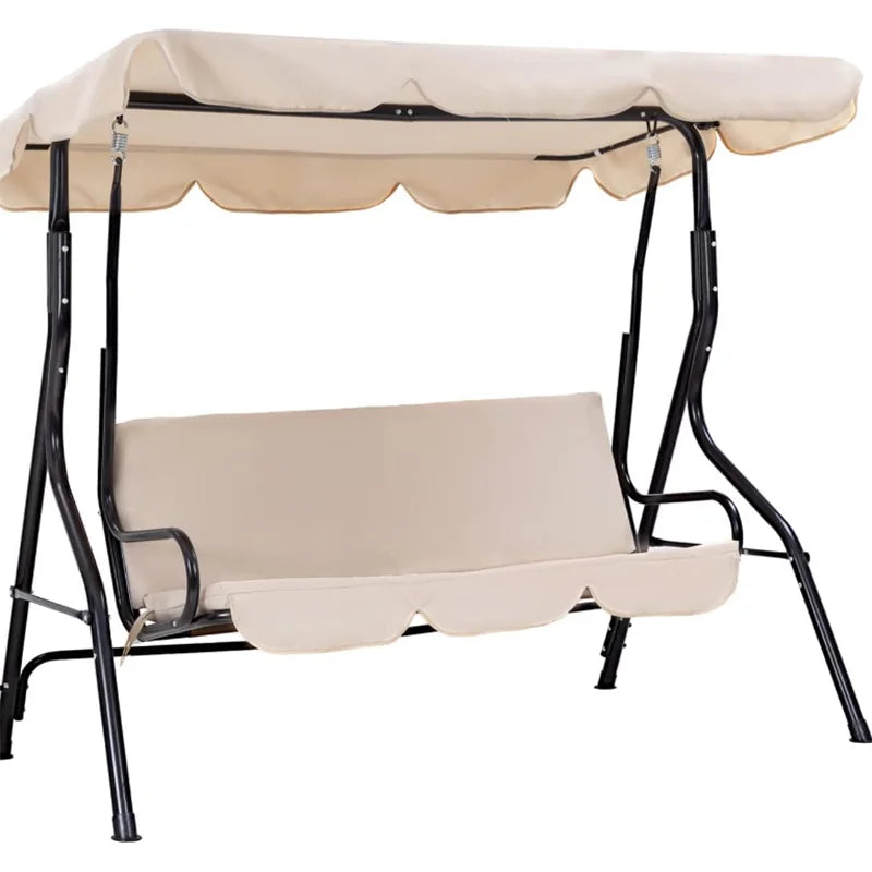 Courtyard Patio 3 Seat Durable Customized Color Outdoor Garden Chair with Waterproof Canopy Swing Chair