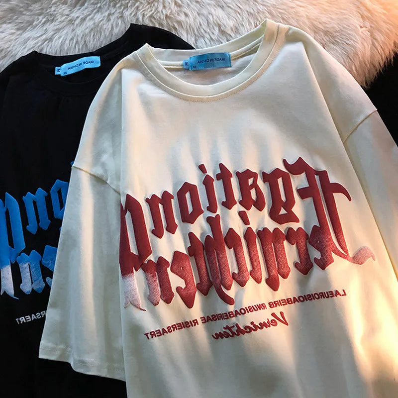 Wholesale Custom 100% Cotton Plain Oversized Tshirt Heavy Weight Custom Foam 3d Logo Men Puff Print Tee T Shirt